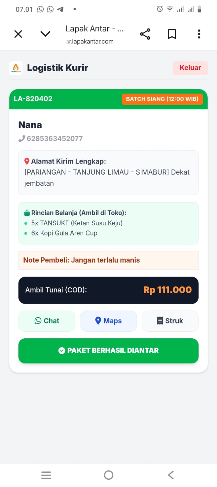 Kurir Lapak Antar